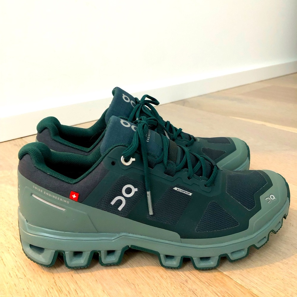 On Cloudventure Waterproof Women’s Running Shoes, Size 6.5, Color Juniper\Sea